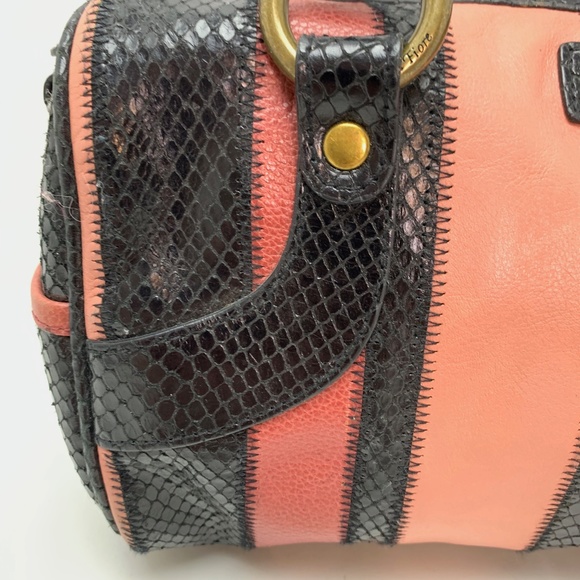 ISABELLA FIORE Leather Pink Black Handbag Purse - Picture 5 of 14